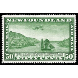 newfoundland stamp c7 airplane and packet ship 50 1931 M VFNH 017