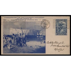 canada stamp 208 jacques cartier 3 1934 FDC PC 051