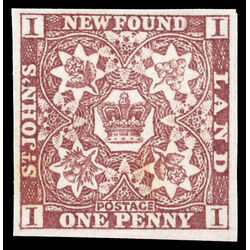 newfoundland stamp 1 pence first issue 1d 1857 M VFNH 049