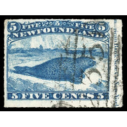 newfoundland stamp 40 harp seal 5 1876 U VF 029