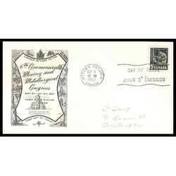 canada stamp 373 miner with drill 5 1957 FDC PC 023
