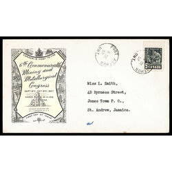 canada stamp 373 miner with drill 5 1957 FDC PC 024