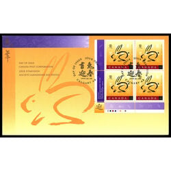 canada stamp 1767 rabbit and chinese symbol 46 1999 FDC LL
