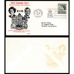 canada stamp 374 royal visit 5 1957 FDC PC 033