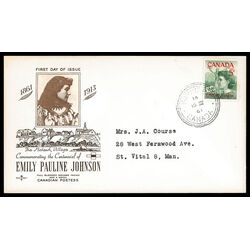 canada stamp 392 pauline johnson 5 1961 FDC PC 036