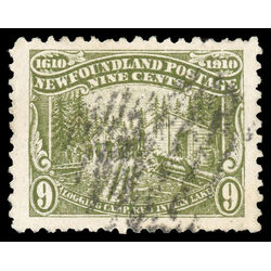 newfoundland stamp 94 logging camp 9 1910 U VF 025