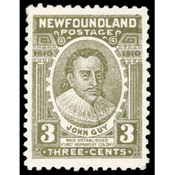 newfoundland stamp 89 john guy 3 1910 M VF 017