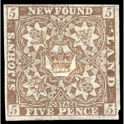 newfoundland stamp 19 pence third issue 5d 1861 M VF 016