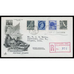 canada stamp 341 queen elizabeth ii 5 1954 FDC COMBO 052