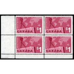 canada stamp 411 crane and map 1 1963 CB LL