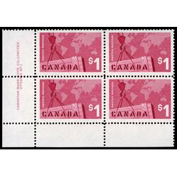 canada stamp 411i crane and map 1 1963 PB LL