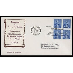 canada stamp 358 sir charles tupper 5 1955 FDC BLOCK 021