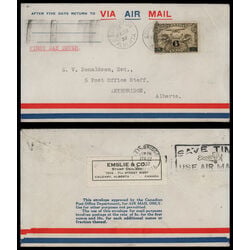 canada stamp c air mail c3 c1 surcharged two winged figures against globe 6 1932 FDC PC 048
