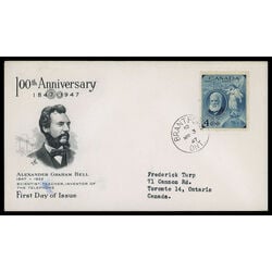 canada stamp 274 alexander graham bell 4 1947 FDC PC 049