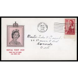 canada stamp 386 queen elizabeth ii 5 1959 FDC PC 057