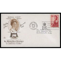 canada stamp 386 queen elizabeth ii 5 1959 FDC PC 063