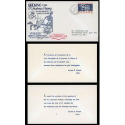 canada stamp 387 seaway and national emblems 5 1959 FDC PC 067