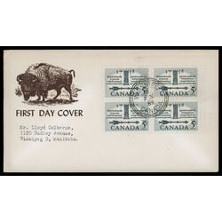 canada stamp 382 mace and speakers chair 5 1958 FDC BLOCK 036