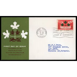 canada stamp 388 national emblems 5 1959 FDC PC 043