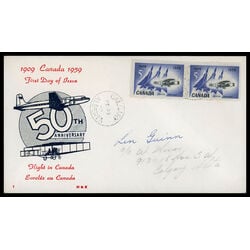 canada stamp 383 silver dart and jet planes 5 1959 FDC PC 031