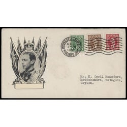 canada stamp 231 3 fdc king george vi 1937 FDC COMBO 040