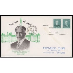 canada stamp 303 sir robert borden 3 1951 FDC PC 017