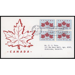 canada stamp 417 maple leaves 5 1964 FDC BLOCK 017