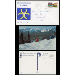 canada stamp 552 british columbia centennial 7 1971 FDC PC 021