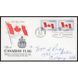 canada stamp 439 canadian flag 5 1965 FDC PC 027