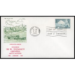 canada stamp 438 sir wilfred grenfell and ship 5 1965 FDC PC 028
