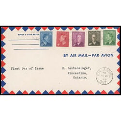 canada stamp 284 8 fdc king george vi with postes postage 1949 FDC COMBO 017
