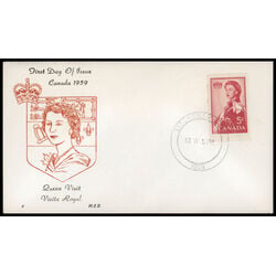 canada stamp 386 queen elizabeth ii 5 1959 FDC PC 064