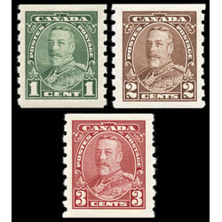 canada 228 30 king george v pictorial coil 1935 1 2 3 set of 3