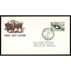 canada stamp 437 maple leaf and icy symbol 5 1965 FDC PC 018