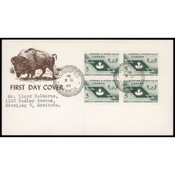 canada stamp 437 maple leaf and icy symbol 5 1965 FDC BLOCK 017