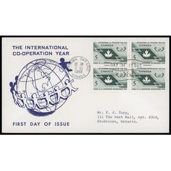 canada stamp 437 maple leaf and icy symbol 5 1965 FDC BLOCK 021