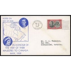canada stamp 248 king george vi queen elizabeth 3 1939 FDC PC 033