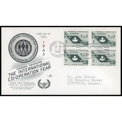 canada stamp 437 maple leaf and icy symbol 5 1965 FDC BLOCK 023