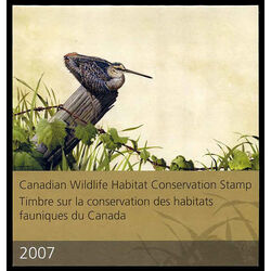 canadian wildlife habitat conservation stamp fwh23d wilson s snipe duck 8 50 2007