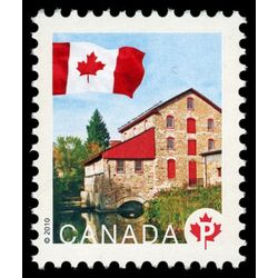 canada stamp 2350c flag over old stone mill natl historic site delta on p 2010