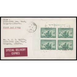 canada stamp 282 newfoundland cabot s ship matthew 4 1949 FDC UL 090