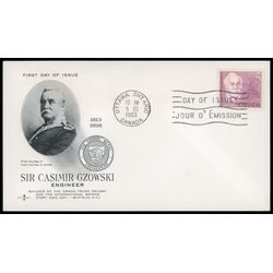 canada stamp 410 sir casimir czowski 5 1963 FDC PC 049