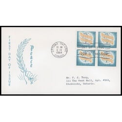 canada stamp 416 pacern in terris 5 1964 FDC BLOCK 018
