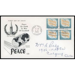 canada stamp 416 pacern in terris 5 1964 FDC BLOCK 025