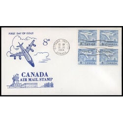 canada stamp 430 jet plane ottawa 1964 FDC BLOCK 030