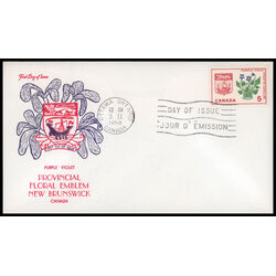 canada stamp 421 new brunswick purple violet 5 1965 FDC PC 012