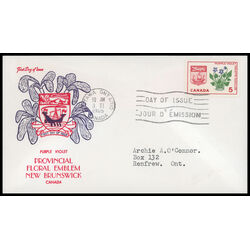 canada stamp 421 new brunswick purple violet 5 1965 FDC PC 013