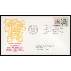 canada stamp 423 british columbia dogwood 5 1965 FDC PC 016