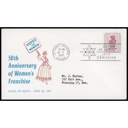 canada stamp 470 woman and ballot box 5 1967 FDC PC 017
