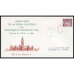 canada stamp 450 parliamentary library 5 1966 FDC PC 027